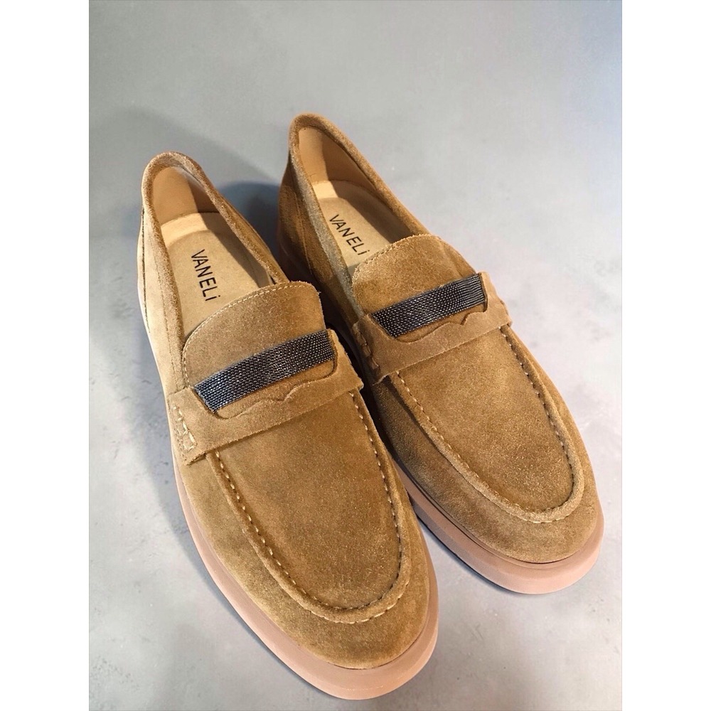 VANELI Kimmo Women's Casual Suede Slip-On Loafers Tan Size 8.5 M Comfort